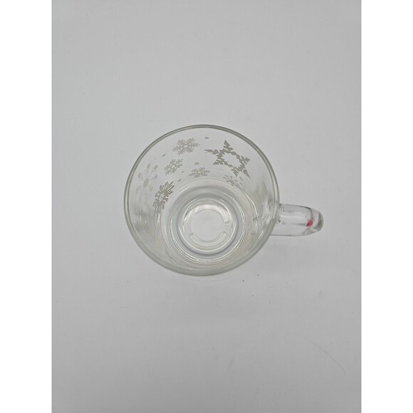 Vinage Luminarc Clear Glass Snowflakes Coffee Mug - Picture 9 of 9